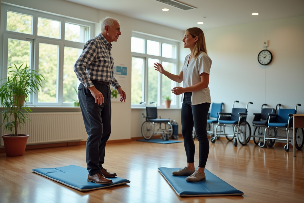 Homme âgé en exercice d